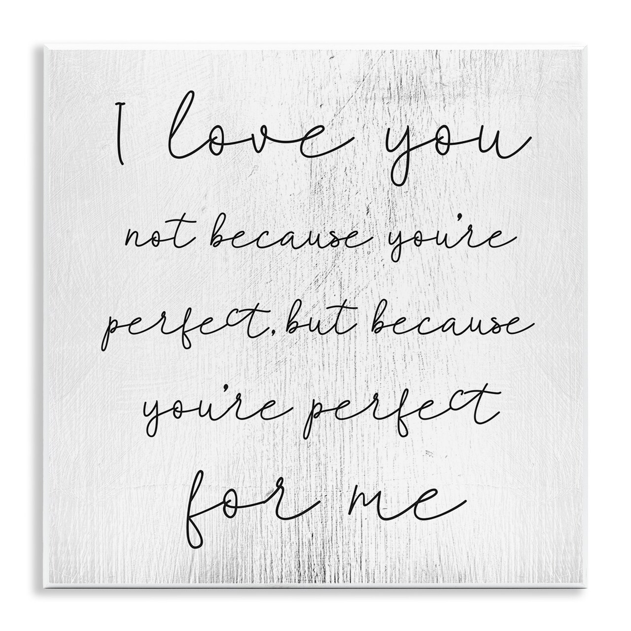Stupell Industries Love Not Perfect Inspirational Romance Wall Plaque Art